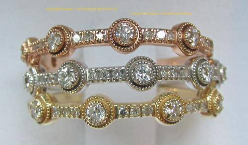 **ULTIMATE DESIGNER PIECE [R44863]** DIAMOND [0.725ct] RINGS [3 COLOUR GOLD] - BUY SAFE