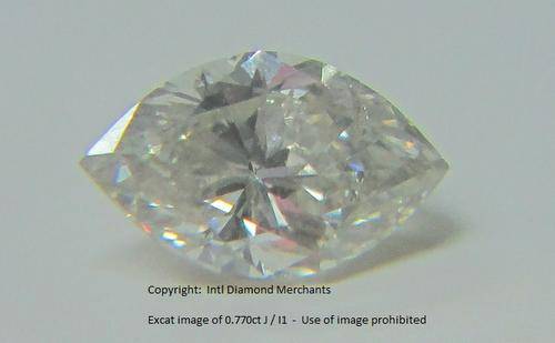 **CERTIFIED** BIG BEAUTY [0.770ct] MARQUISE CUT [ COLOUR J ] DIAMOND AT R1 NO RESERVE - BUY SAFE