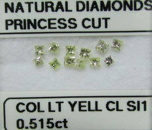 **GORGEOUS DIAMONDS** SPARKLING [0.515ct] PRINCESS CUT [SI1 CLARITY] DIAMOND FROM R1 - BUY SAFE