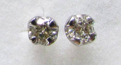 **STUNNING STUDS [R26287]** DESIGNER SPARKLING [0.305ct] DIAMOND EARRINGS [WHITE GOLD] -  BUY SAFE