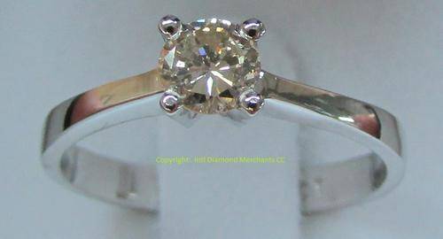 **4 CLAW DESIGN [R23223]** ROUND CUT [0.350ct] SOLITAIRE DIAMOND [SI2] WHITE GOLD - BUY SAFE