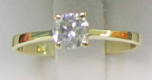 **4 CLAW DESIGN [R26528]** ROUND CUT [0.400ct] SOLITAIRE DIAMOND RING [YELLOW GOLD] - BUY SAFE