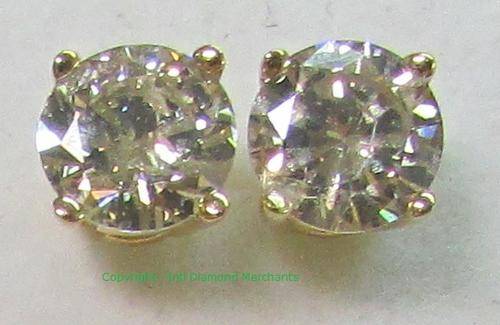 **3/4ct SPECIAL [R30105]** DESIGNER SPARKLING [0.750ct] DIAMOND EARRINGS [YELLOW GOLD] - BUY SAFE