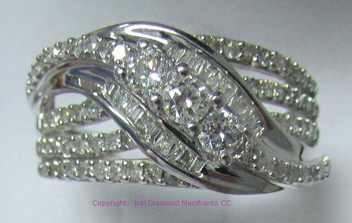 **UNBELIEVABLE [R47498]** ROUND /BAGUETTE STYLE [1.03ct] DIAMOND RING [4.284g] WHITE GOLD - BUY SAFE