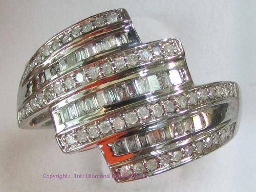 **ELEGANT [R34862]** BAGUETTE DESIGN DIAMOND [0.694ct] BAND [3.984g] WHITE GOLD - BUY SAFE