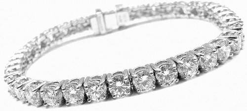 **ONCE-OFF [R106523]** DIAMOND [6.523cts] TENNIS BRACELET ROUND CUT [18KT WHITE GOLD] - BUY SAFE