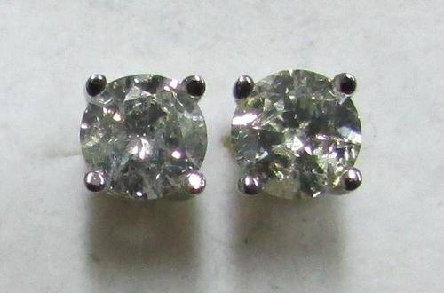 **ATTRACTIVE [R26865]** GLITTERING [0.585ct] DIAMOND STUD EARRINGS [WHITE GOLD] - BUY SAFE