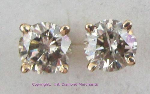 **3/4ct SPECIAL [R31025]** DESIGNER SPARKLING [0.725ct] DIAMOND EARRINGS [YELLOW GOLD] - BUY SAFE
