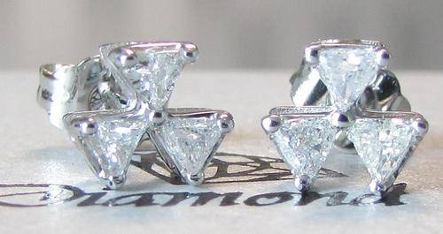 **DIAMOND STUDS [R24893]** TRILLIANT [0.300ct] DIAMOND EARRINGS [WHITE GOLD] -  BUY SAFE