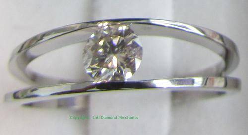 **SPLIT SHANK [R34893]** TENSION SET DESIGN ROUND CUT DIAMOND [0.645ct] RING [WHITE GOLD] - BUY SAFE