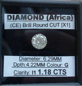 **BARGAIN QUALITY** NATURAL  [1.18CT] ROUND CUT DIAMOND - R1 NO RESERVE**