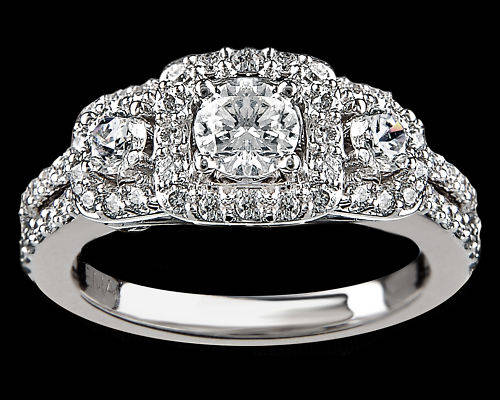 **SPARKLY [R54528]** HIGH QUALITY [1.050ct] DIAMOND RING [4.587g] SOLID WHITE GOLD - BUY SAFE