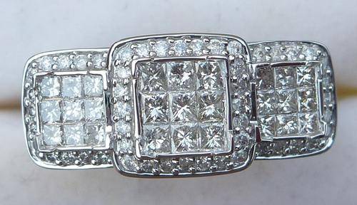**SPARKLY [R41523]** HIGH QUALITY [1.00ct] DIAMOND RING [5.865g] SOLID WHITE GOLD - BUY SAFE