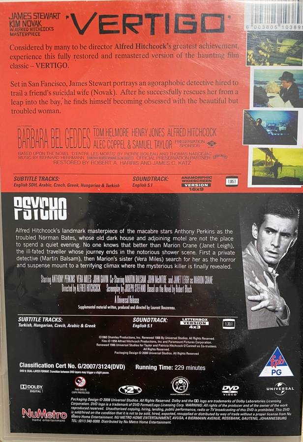 VERTIGO / PSYCHO - THE HITCHCOCK COLLECTION