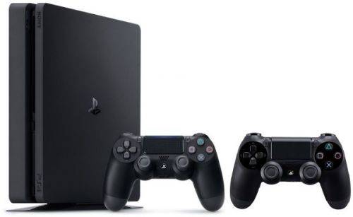 PLAYSTATION 4 SLIM 500GB WITH 2 CONTROLLERS + 3 games