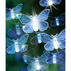 80 Led Butterfly Or Star Solar Powered String Lights Yard Garden Outdoor Decor
