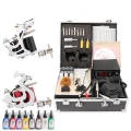 Tattoo kits iron 2 guns machines 8 links power supply needles tips speed stick with case