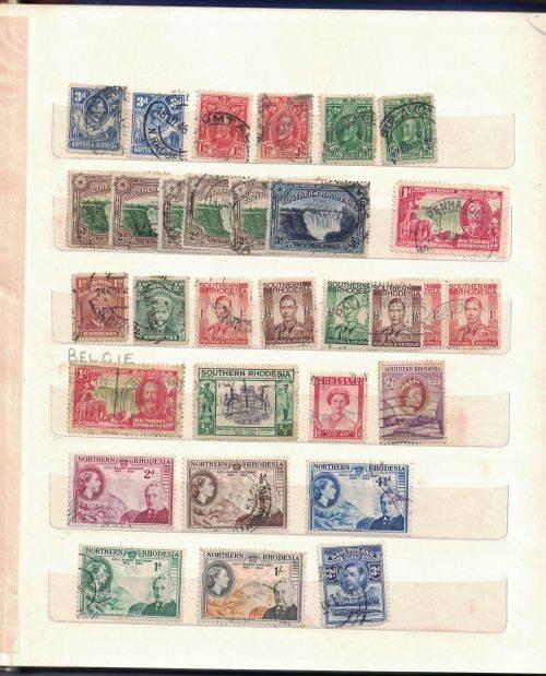 Stock Album with used  Rhodesia, Zambia, Malawi, Lesotho (a lot UMM), Swaziland and Kenya