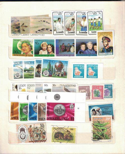 Stock Album with used  Rhodesia, Zambia, Malawi, Lesotho (a lot UMM), Swaziland and Kenya