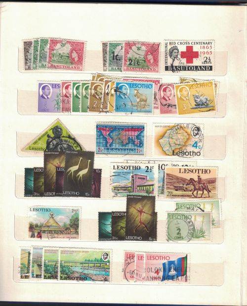 Stock Album with used  Rhodesia, Zambia, Malawi, Lesotho (a lot UMM), Swaziland and Kenya