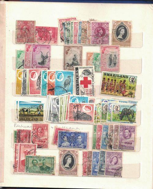 Stock Album with used  Rhodesia, Zambia, Malawi, Lesotho (a lot UMM), Swaziland and Kenya