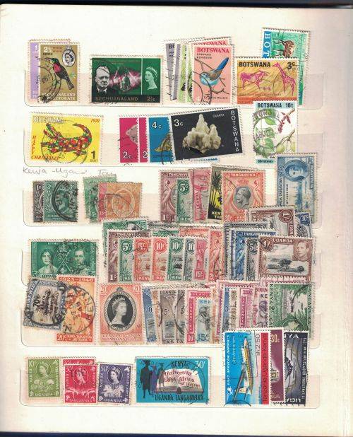 Stock Album with used  Rhodesia, Zambia, Malawi, Lesotho (a lot UMM), Swaziland and Kenya