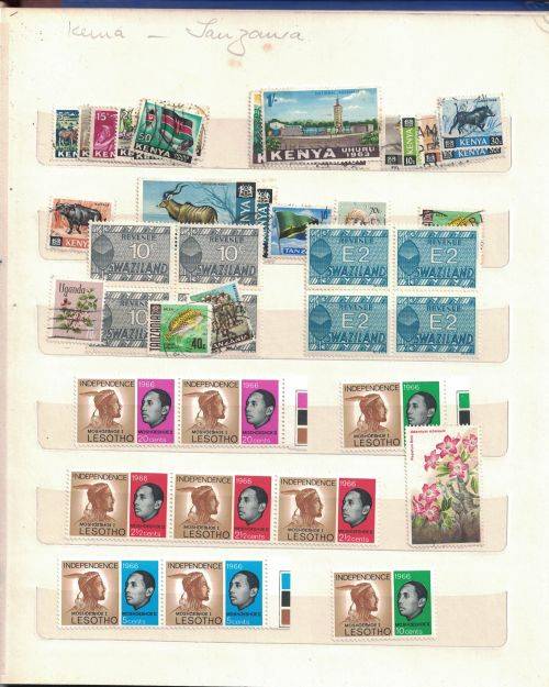 Stock Album with used  Rhodesia, Zambia, Malawi, Lesotho (a lot UMM), Swaziland and Kenya