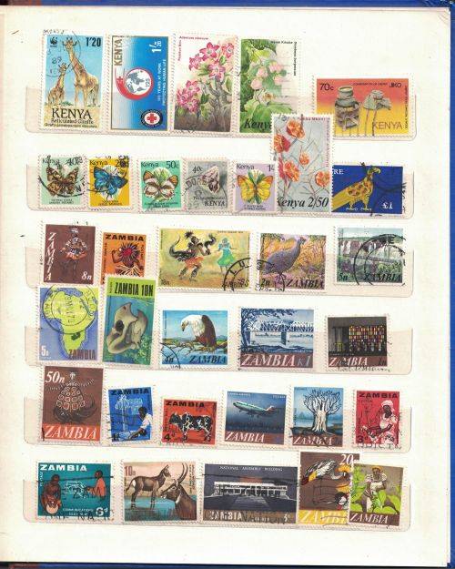 Stock Album with used  Rhodesia, Zambia, Malawi, Lesotho (a lot UMM), Swaziland and Kenya