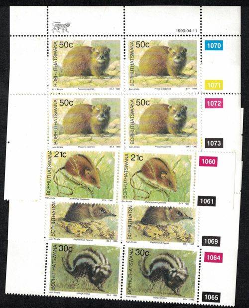 Bophuthatswana - Small Mammals - 1990-04-11 - UMM Control Block set