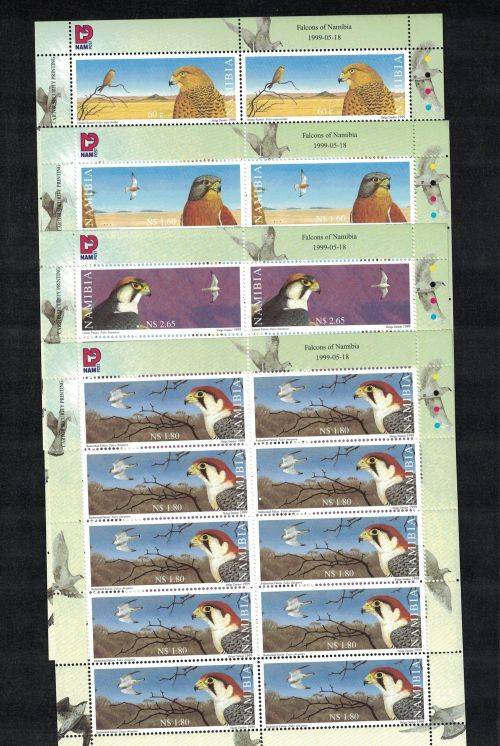 Namibia - 1999 Falcons of Namibia - Full Sheet set UMM
