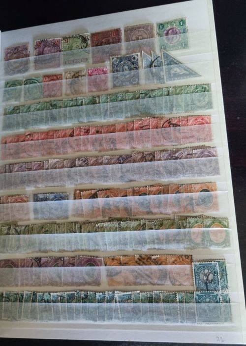 A4 Stock Album stacked with mostly used Union and RSA stamps