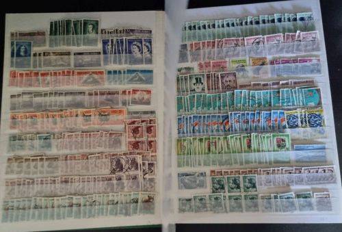 A4 Stock Album stacked with mostly used Union and RSA stamps