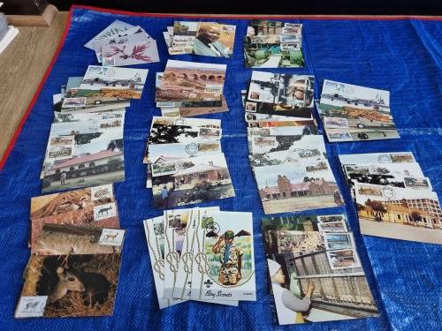 Transkei - Collection of UMM Control blocks, UMM Yearpacks, FDCs and Postcards - 14 scans
