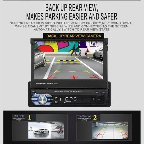 Single 1 Din 7" HD GPS Flip Bluetooth Car Stereo Radio MP5 Player Touch USB Autoradio + Map + Cam