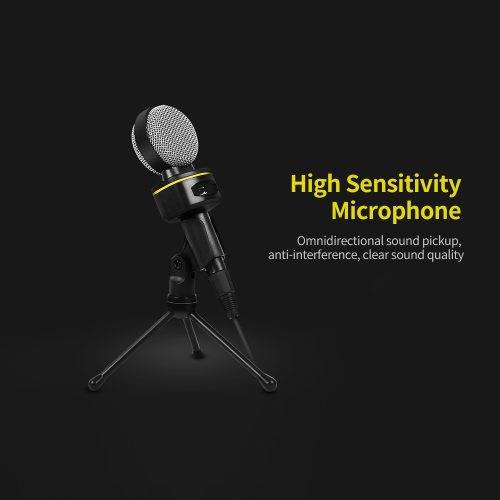 Omnidirectional Desktop Microphone for Live Streaming