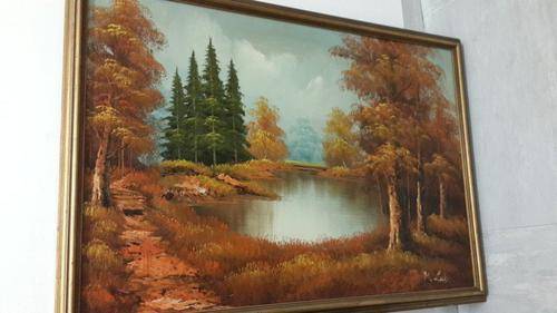 A STUNNING LARGE ORIGINAL M Lubar OIL PAINTING IN A STUNNING FRAME!!! BEAUTIFUL COLLECTOR ART!!!