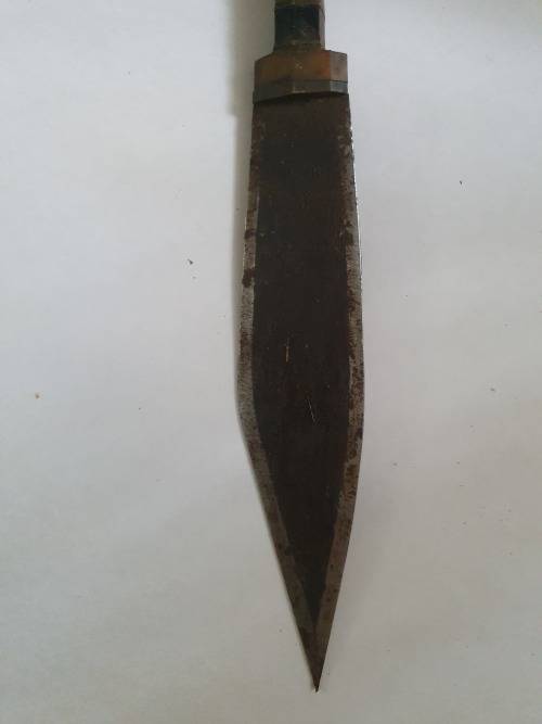 100 year old hand-crafted Abyssinian tribesman`s knife with leather sheath