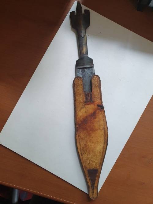 Abyssinian Tribesman`s handcrafted knife and sheath 100+ year`s old