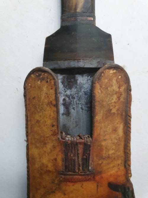 Abyssinian Tribesman`s handcrafted knife and sheath 100+ year`s old