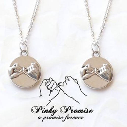Gorgeous Pinkie promise DOUBLE pendant and chain set