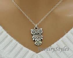 Stunning sterling silver plated owl pendant and chain