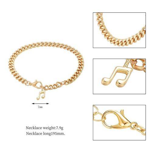 Gorgeous gold plated music note bracelet