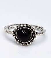 Stunning Tibetan silver black stone ring