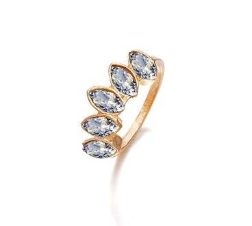 Stunning 9ct gold plated AAA cz cluster ring