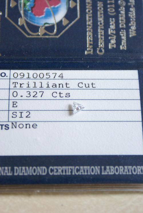 0.327ct Trilliant Cut E SI2- DIA Certified