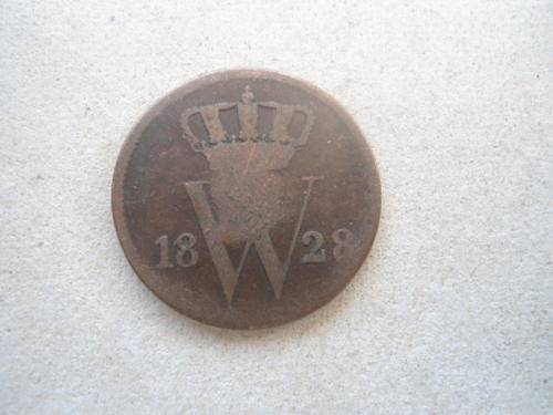 RARE 1828 NETHERLANDS 1 CENT COIN