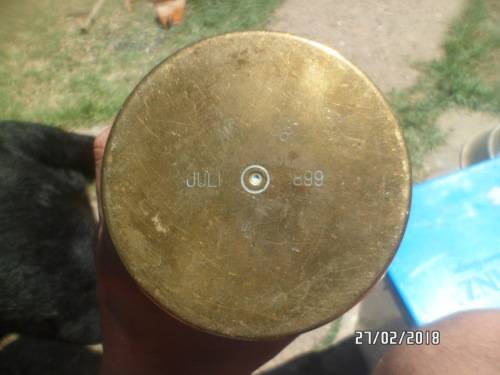 ZAR (Transvaal) State Artillery 7,5cm Krupp Schnellfeuer Feldkanone L/24 shell casing 1899