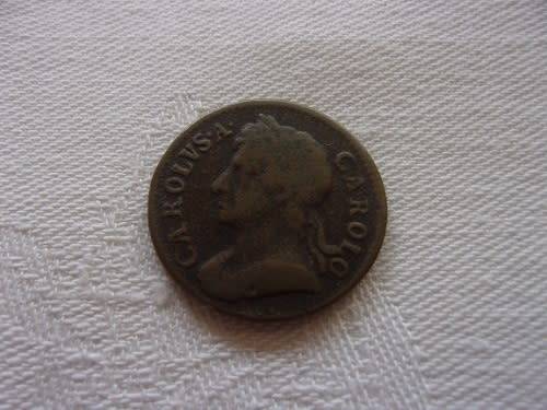 1673 Charles II British copper Farthing (1/4d) coin