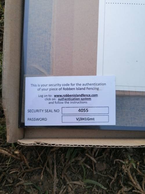 original fence from robben Island prison with authentication certificate