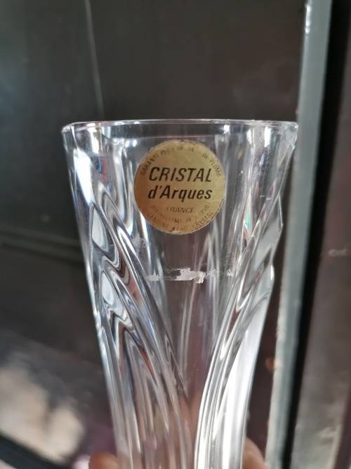 French `Cristal d` Arques` Genuine Lead Crystal Flower Vase